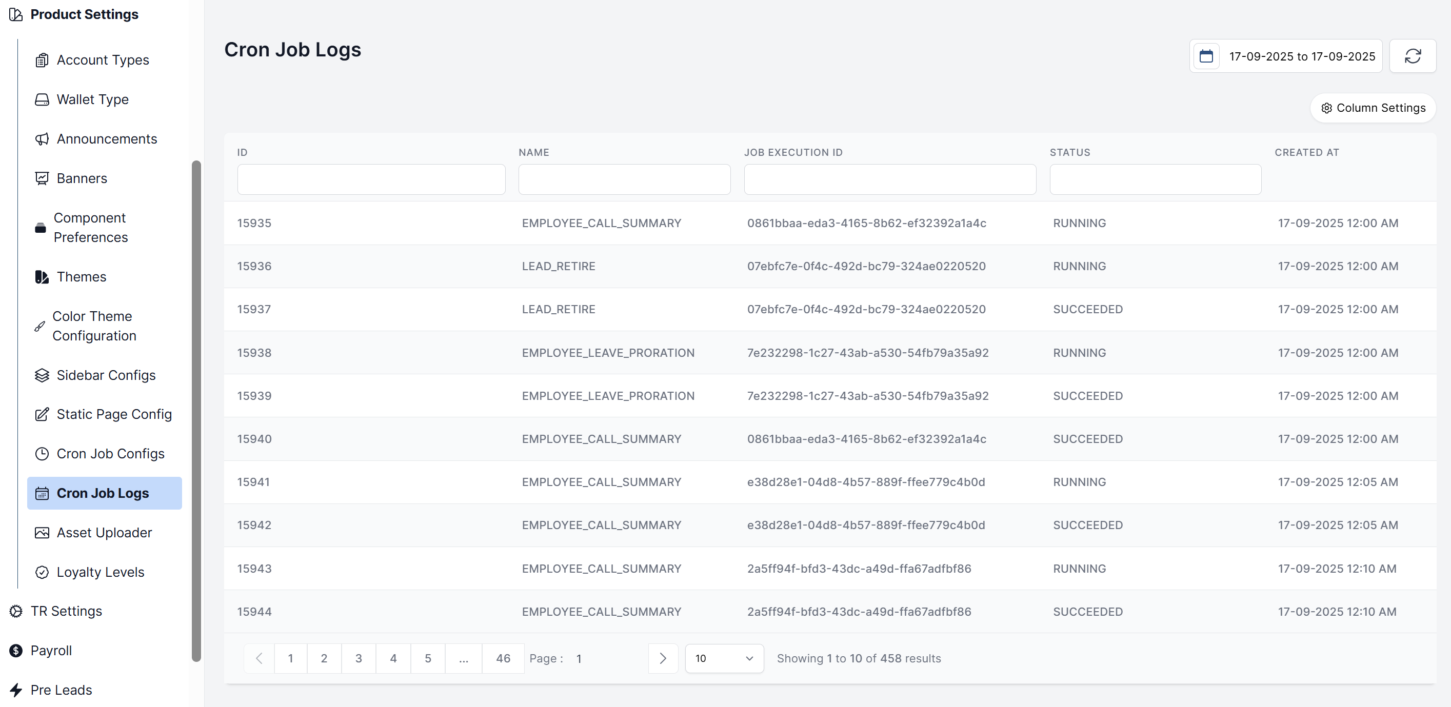Cron job logs
