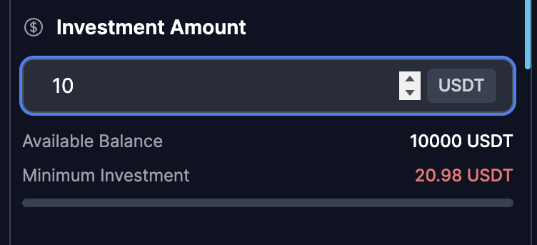 Investment amount