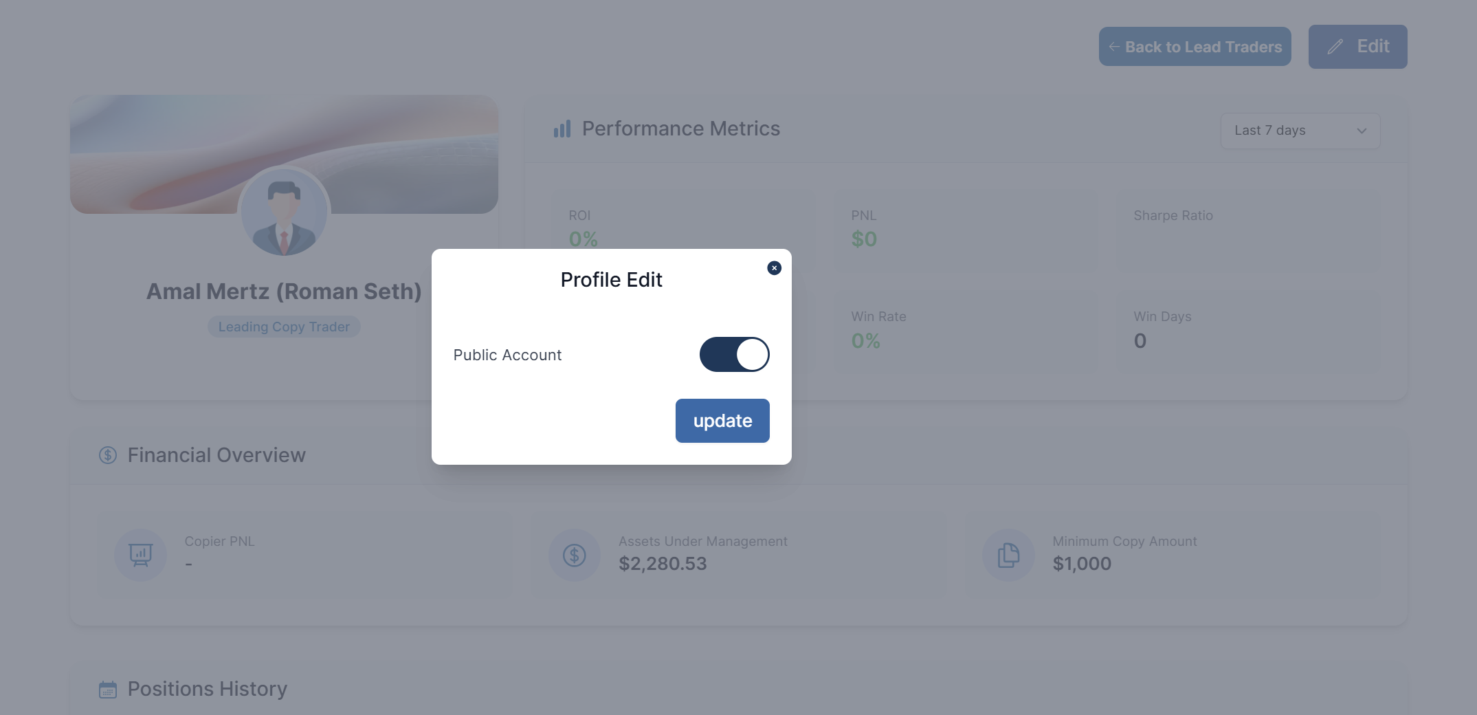 Make public a portfolio