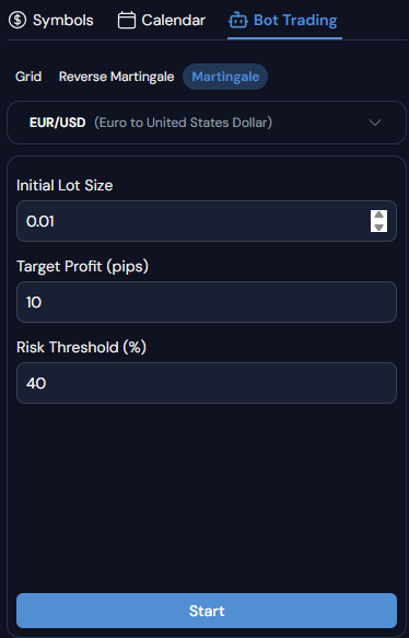 Create martingale bot