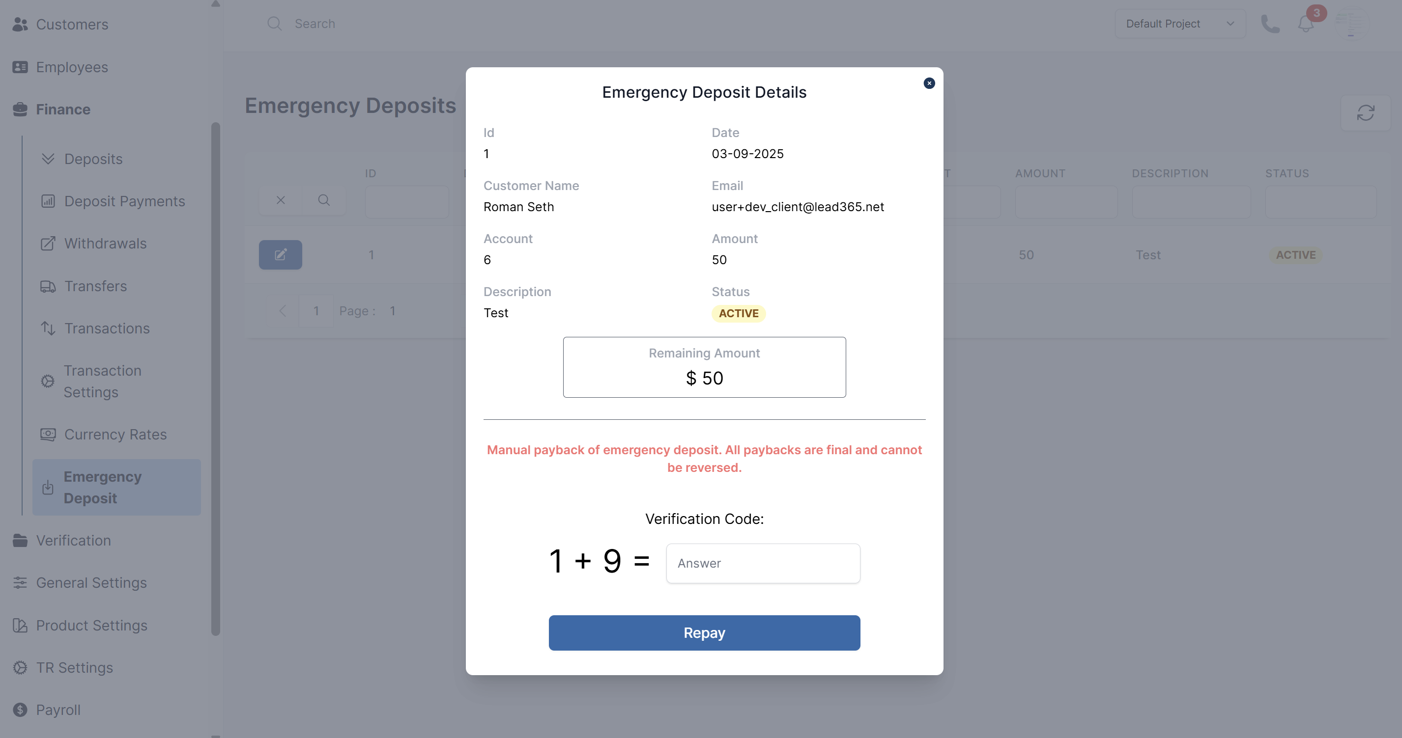 Payback via CRM