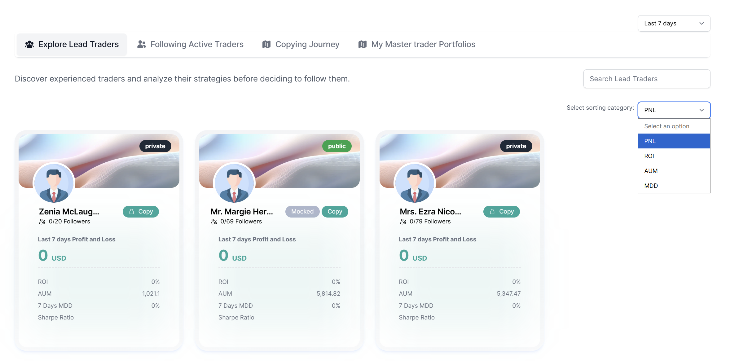 Search lead traders