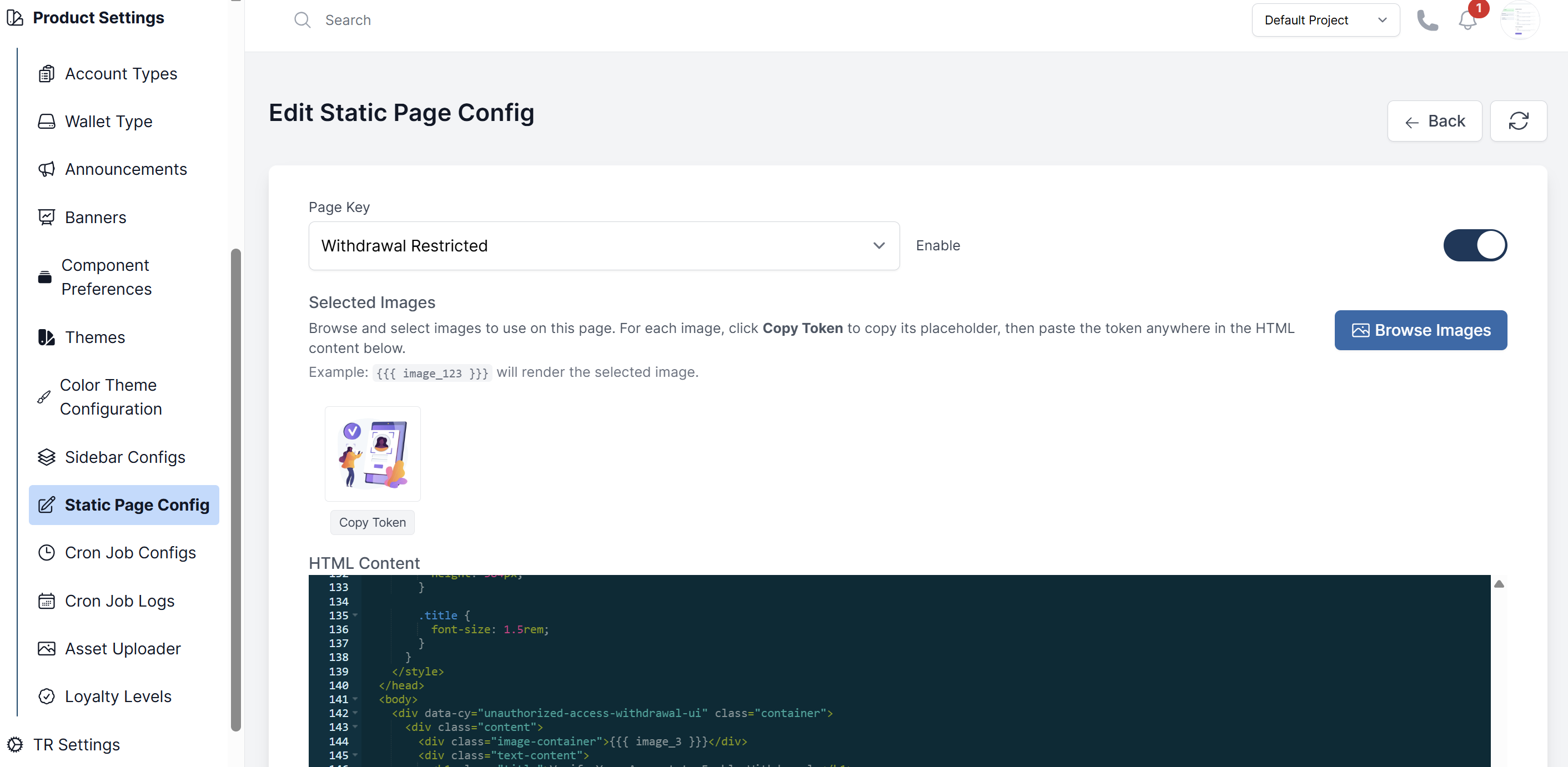 Edit static page