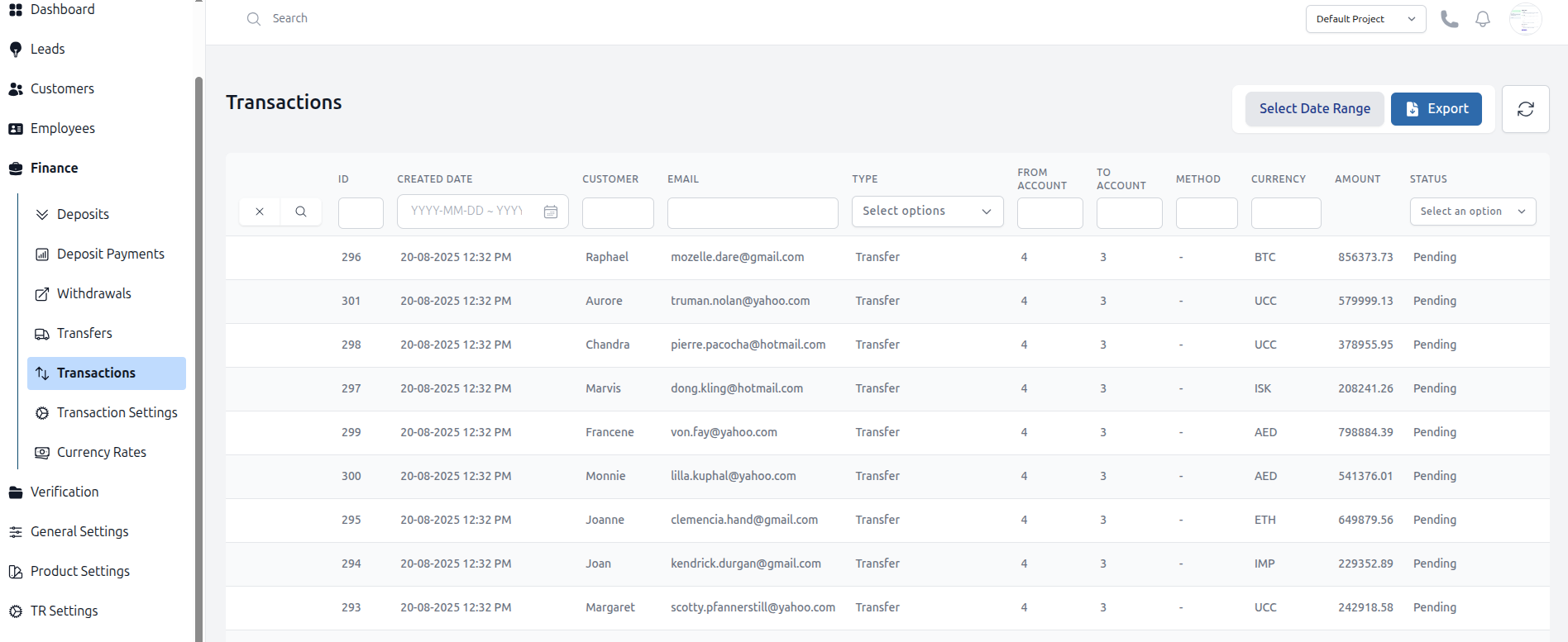 Filter Transactions