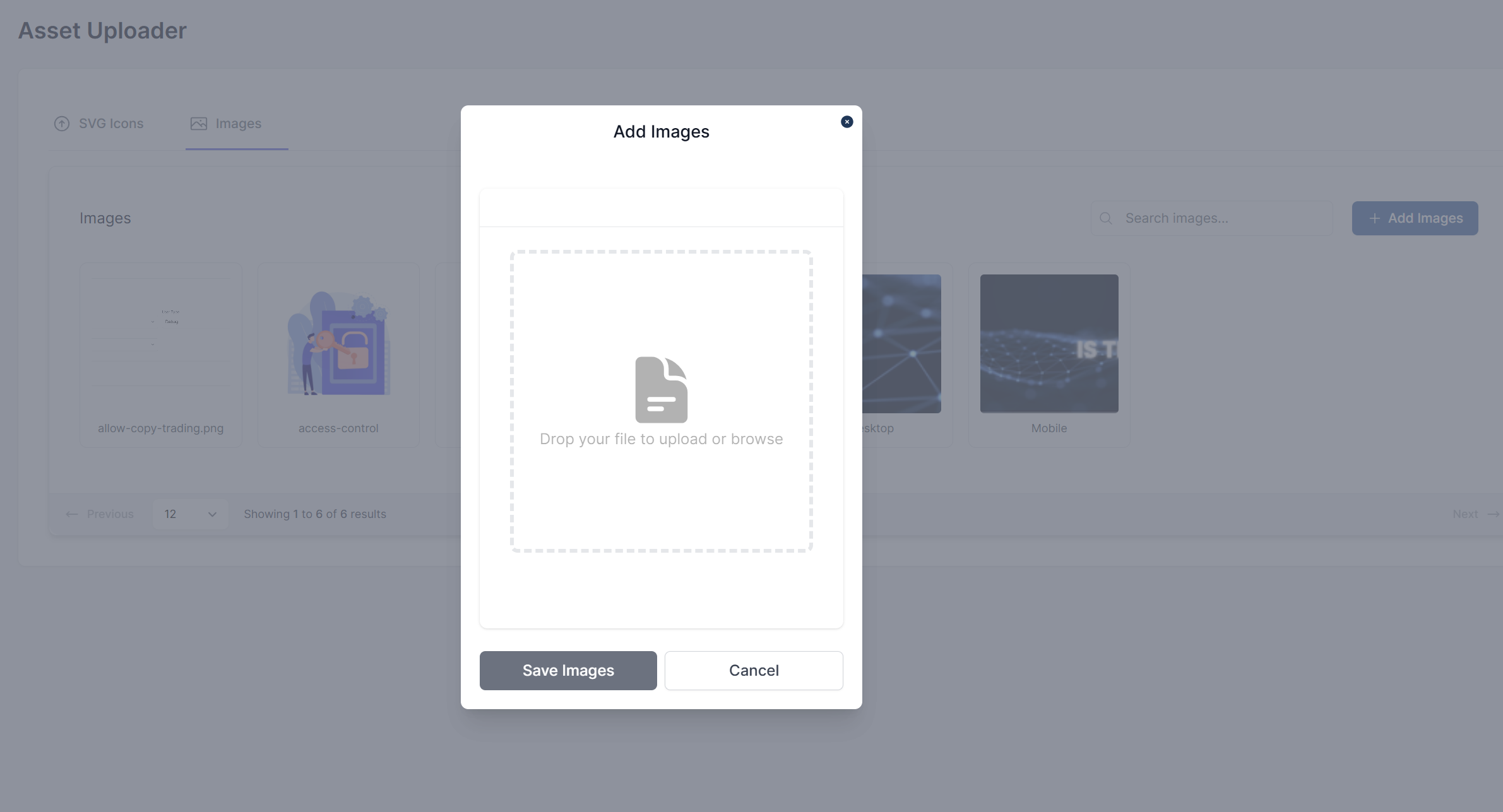 Upload images